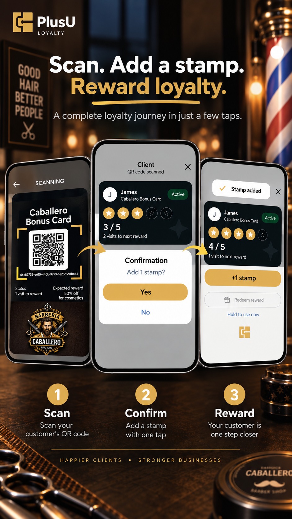 PlusU: scan, add a stamp, reward loyalty