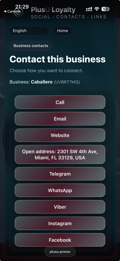 Contact page